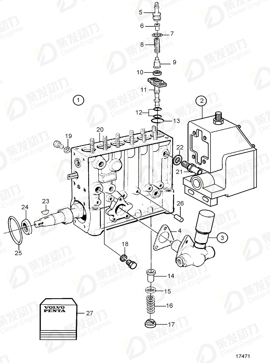 VOLVO Injection pump 3836232 Drawing